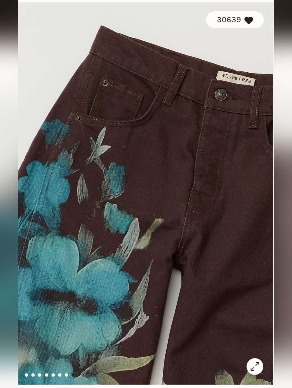 NWOT We The Free Good Luck Printed Barrel Jeans-Washed Floral - Picture 9 of 16